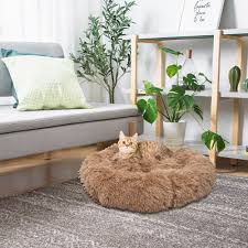 Browse walmart canada for a wide assortment of cat beds, with many different designs, keeping your cat comfy and entertained, at everyday great prices! Liveditor Hobbyzoo Pet Dog Cat Calming Bed Warm Soft Plush Round Brown Orthopedic Foam Brown Dailymail