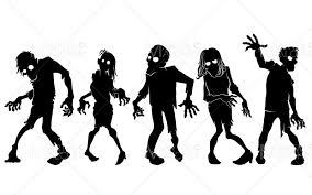 Ensemble de silhouettes de zombies Illustration vectorielle