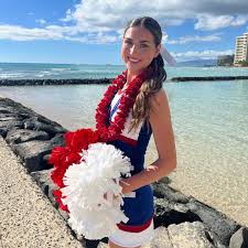 Cheer Captain Brooklyn Hammond ✨🇺🇸 rocked the Pearl Harbor Parade! 🌺🎉  Proudly representing @chisholmtrailhs_official & EMS ISD as a Varsity  Spirit All-American! 💜 #EMSproud #HonoringVeterans #HawaiiVibes  #PearlHarbor www.emsisd.com/pearlharbor24