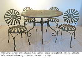 C 1940 Garden Table And Chairs 42 Diameter 27 5 High