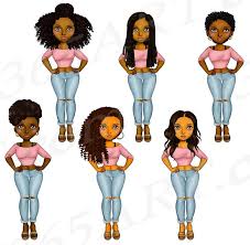 Black And White African American Clip Art Casual Day Clipart Natural Hair Black Girl Clipart Fashion Girls African American Clipart Curvy Street Fashion Cute Planner Girls In 2020 Black Girl Cartoon Girl Clipart Drawings Of Black Girls
