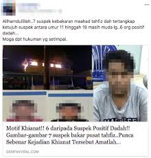 Tiga tahun lalu, tragedi hitam menimpa negara apabila kebakaran berlaku di pusat tahfiz darul quran ittifaqiyah yang terletak di. 13 Cops Under Investigation After Photos And Details Of Tahfiz Teen Suspects Were Leaked