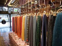 Great Inspiration From Tokyo On How To Display Scarves Fabric Shop Display Scarf Display Fabric Display