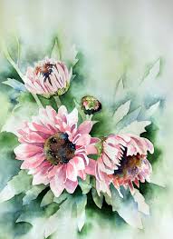 Hd Wallpaper Pink Daisy Flowers Painting Watercolour Art Watercolor Nature Wallpaper Flare Watercolor painting, also aquarelle from french, is a painting method.