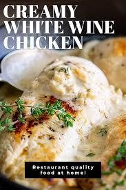 Creamy Chicken In White Wine Sauce In 2020 White Wine Chicken White Sauce Recipes Chicken White Wine Sauce