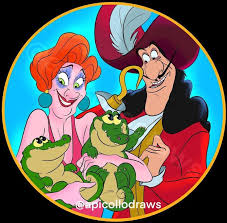 Madame Medusa & Captain Hook [feat. Brutus & Nero - both as babies]  (Drawing by ApicolloDraws @Instagram) #TheResc… | Disney movie characters,  Disney, Madame medusa