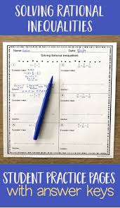 Extra Student Practice Worksheets For Solving Rational Inequalities Algebra2 Rationalineq Algebra Interactive Notebooks Algebra Lesson Plans Algebra Lessons