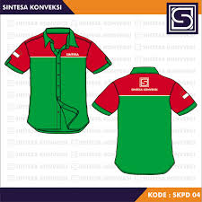 Baju olah raga berkerah merah kombinasi kuning : Baju Kerja Code Skpd 04 Merah Kombinasi Hitam List Putih
