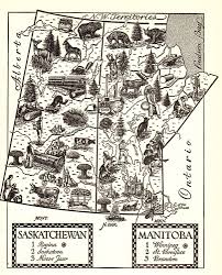1960 Vintage Saskatchewan And Manitoba Canada Map Canada Picture Map Print 5199 Map Artwork Canada Print Pictorial Maps