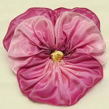 Pansy Ribbon Pin Pink Ombre French Ribbon Etsy Ribbon Embroidery Tutorial Silk Ribbon Embroidery Ribbon Crafts