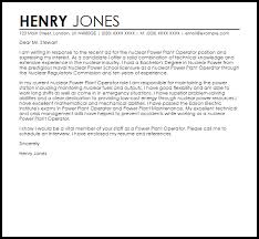 Power Plant Operator Cover Letter Sample Cover Letter Templates Examples