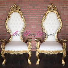 Gold And White Throne Chairs For Party Rental Great As A Baby Shower Chair Wedding Chair Or Any Special Occasion Baby Shower Chair Shower Chair Throne Chair