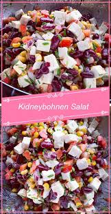 Ihr Braucht An Zutaten 250 G Kidneybohnen 150 G Mais 1 Rote Paprika 1 Kleine Zwiebel 1 Knoblauchzehe 200 G Feta 1 2 Bun Essensrezepte Leckere Salate Rezepte