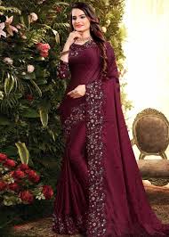 This indicates that the color has additional information associated with it. Maroon Embellished Art Silk Heavy Border Saree 2683sr30
