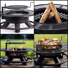Big Horn 47 24 In W Black Steel Wood Burning Fire Pit Lowes Com Fire Pit Wood Burning Fire Pit Fire Pit Grill