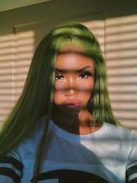 We Are A White Couple We Love Black Guys And Girls We Love Interracial Relationships My Black Ladies Green Hair Hair Inspiration Aesthetic Hair