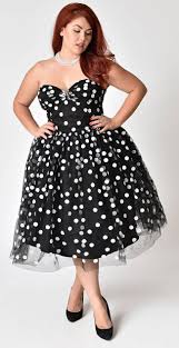 Plus Size Polka Dot Party Dress Curvy Dress Trendy Party Dresses Curvy Girl Fashion