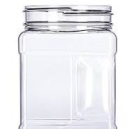 Square Plastic Jars: Clear PET from 4 oz to 1 Gallon
