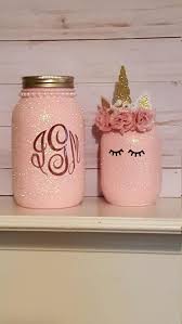 Unicorn Gift Monogrammed Gift Unicorn Mason Jars Unicorn Etsy In 2020 Diy Jar Crafts Monogrammed Mason Jars Jar Crafts