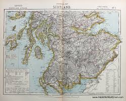 statistical map of scotland one of three antique maps and