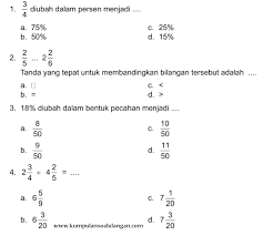 Pengenalan konsep pecahan diberikan saat siswa masih kelas 3. Contoh Soal Pecahan Kelas 5 Sd