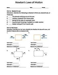 Three Part Force Worksheet Activity Part A Students Will Identify Different Scenario S As Newtons Third Law Of Motion Newtons Third Law Newtons Laws Of Motion