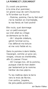 Charles Vildrac La Pomme Et L Escargot Poesie Ecole Poesie Rentree Ecole