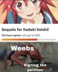 Sequels for Itadaki Seieki! 324 have signed. Let's get to 500! Weebs  Signing the petition - iFunny Brazil