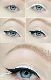 Black And White Winged Eyeliner Black White Fishtail Wing Eyeliner Makeup Eyeliner Eye Makeup White Makeup