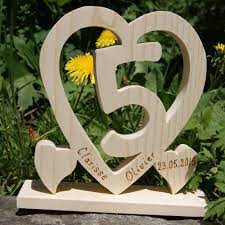 Cadeaux Coeur Noce De Bois 5 Ans De Mariage Cadeau Deco Original Fait Main Idee Cadeau Noce De Bois Noces De Bois Anniversaire De Mariage 5 Ans Deco Saint Valentin