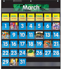 Monthly Calendar Pocket Chart By
