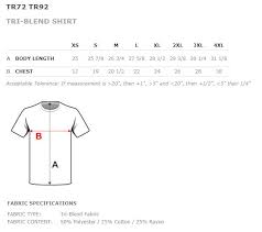 Baw Athletic Wear Tr72 Unisex Tri Blend T Shirt Short Sleeve