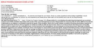 99 percent of job seekers are missing the point of a cover letter. Program Manager Cover Letter 25680