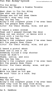 Blues Guitar Lesson For Tin Pan Alley Lyrics With Chords Tabs And Lyrics