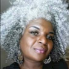 Beautiful Black Woman With Gray Hair