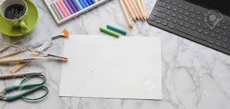 Maybe you would like to learn more about one of these? Top View Of Modern Artist Studio With Office Supplies And Painting Stock Photo Picture And Royalty Free Image Image 133667858