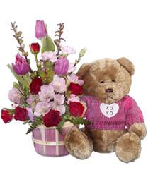 It is completely handmade with soft roses. Teddy Bears Flowers Gifts At Flower Com