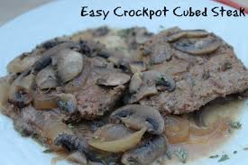 Dump the cream of mushroom soup, brown gravy mix, salt, pepper and water into a mixing bowl. Crock Pot Cubed Steak Recipe Mom Luck
