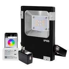 12v Wifi Smart 10w Led Flood Light Rgb W Flood Light Smartphone Compatible Rf Remote Optional Super Bright Leds