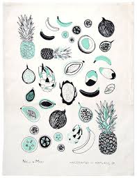 Vegetables Fruits Towel Fruit Illustration Tea Towels Paper Illustration