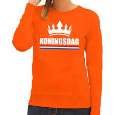 Herbruikbare raamsticker koningsdag kroon, gemaakt van statisch vinyl. Oranje Koningsdag Met Een Kroon Sweater Trui Dames Oranje Koningsdag Kleding 2xl Blokker