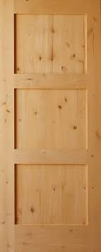 Kiby paneled solid manufactured wood primed shaker standard door. Craftsman Knotty Alder Door 3 Panel Interior Door 1 3 8 Thick
