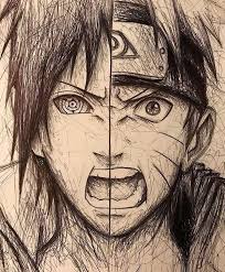 Naruto characters drawing for beginners by mat yoshida paperback $6.99. Split Drawing Black And White Pencil Sketch How To Draw Manga Anime Characters Naruto Drawings Naruto Sketch Naruto