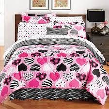 Black And White Polka Dot Comforter Queen Queen Sz Pink Black Hearts Leopard Polka Dot Zebra Flowers Comforter Sheets Sham Bedding Sets Girls Twin Bed Girls Pink Bedding
