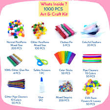 ‪PlumoToys Art & Craft Kit for Kids 1000 PCS DIY Craft Crafting kit Lea –  Plumotoys‬‏