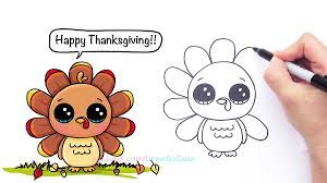 The handprint feathers decorating with what children are thankful for are oh so cute! How To Draw A Cute Turkey Step By Step Easy Thanksgiving
