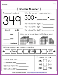 Learn All About Place Value With Special Number Activities From Super Teacher Worksheet Super Teacher Worksheets 2nd Grade Math Worksheets 2nd Grade Worksheets