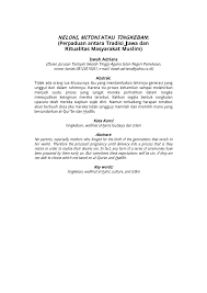 Check spelling or type a new query. Pdf Neloni Mitoni Atau Tingkeban Perpaduan Antara Tradisi Jawa Dan Ritualitas Masyarakat Muslim