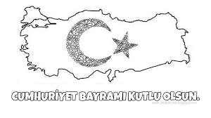 Cumhuriyetbayrami Boyamasayfalari Cumhuriyet Bayrak Belirligunvehaftalar Guzelsozler Ilkokul Boyama Sayfalari Bayrak Gorsel Sanatlar