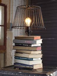 Stacked Books Table Lamp Diy Table Lamp Book Lamp Diy On A Budget